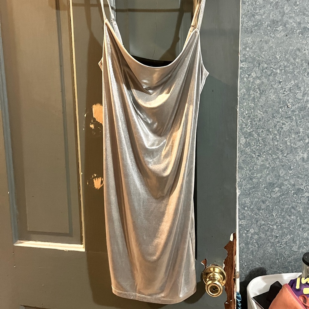 Forever 21 Silver Slip Dress
